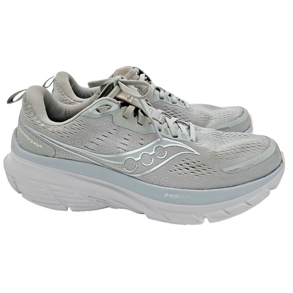 Saucony Guide 18 Shoes Womens 11.5 Cloud Grey Road Track Running Trainer Cushion